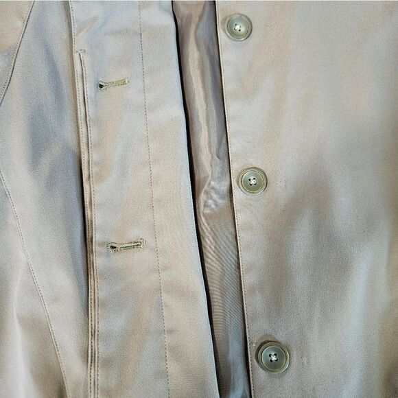 Jones New York Petite Moss Green Water Repellent Scandi Style Long Trench Coat 8 - Picture 13 of 13